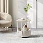 Ponoka Side Table with Basket Beige 1