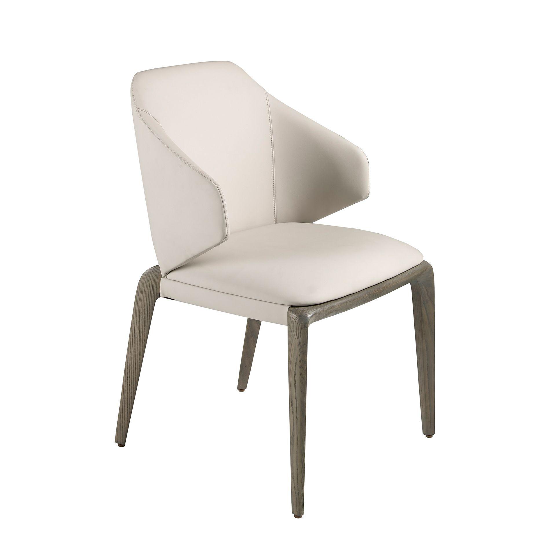 Cream leatherette chair 0