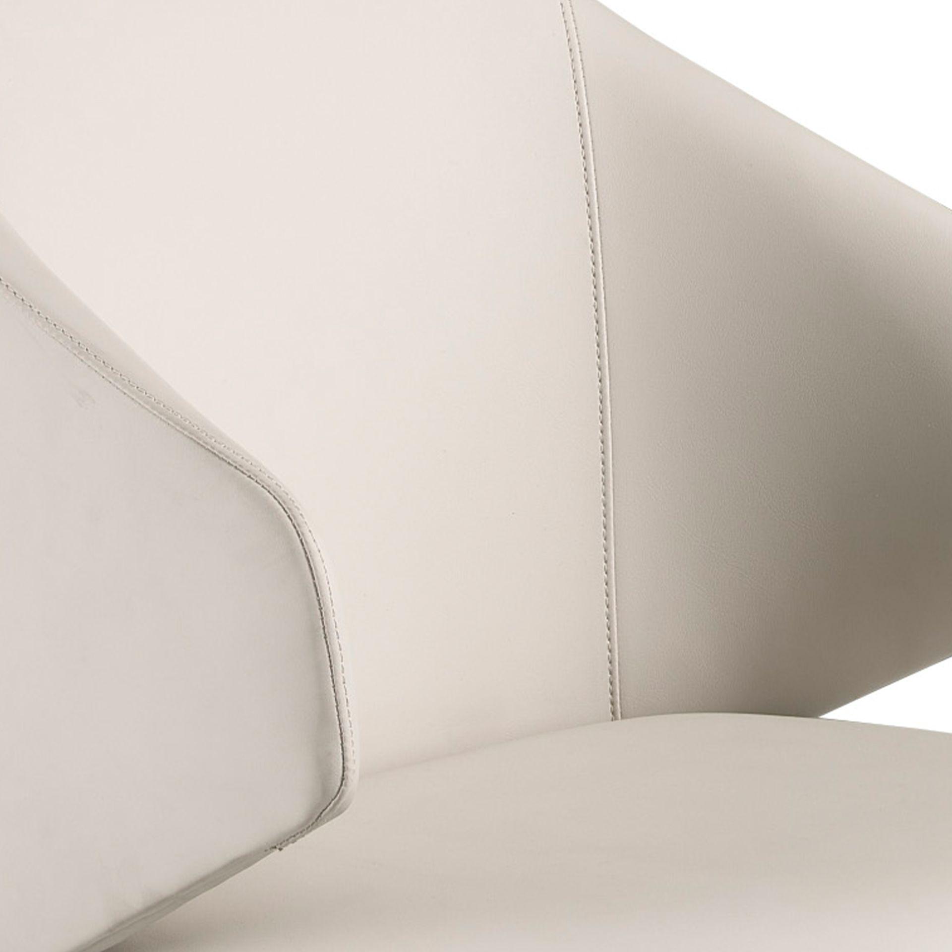 Cream leatherette chair 4