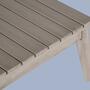 Indoor-Outdoor Loungehocker aus Akazienholz, Sitzkissen Grau 5