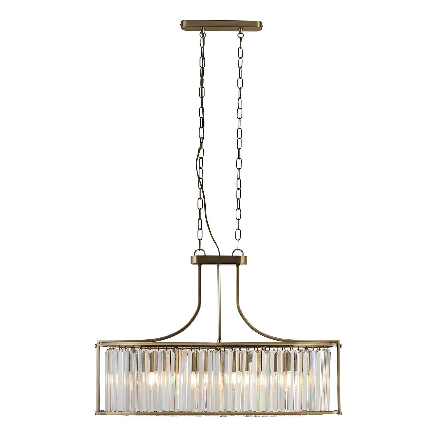 Pendelleuchte Victoria 5-Flammig Kristallglas Stahl Messing 3