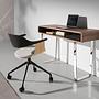 Rectangular console table wood veneer steel 0