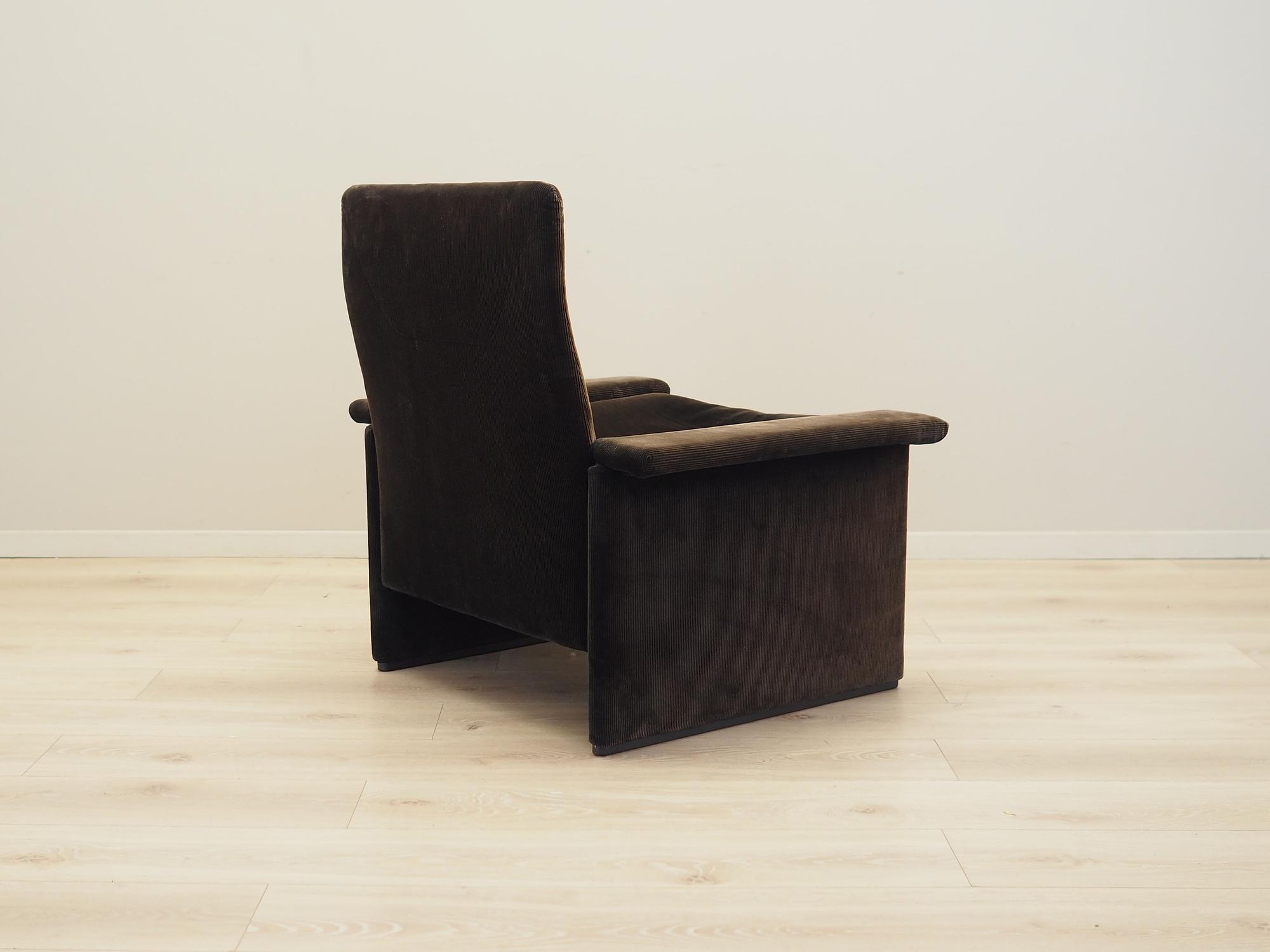 Armchair Cord Brown 1970s 6