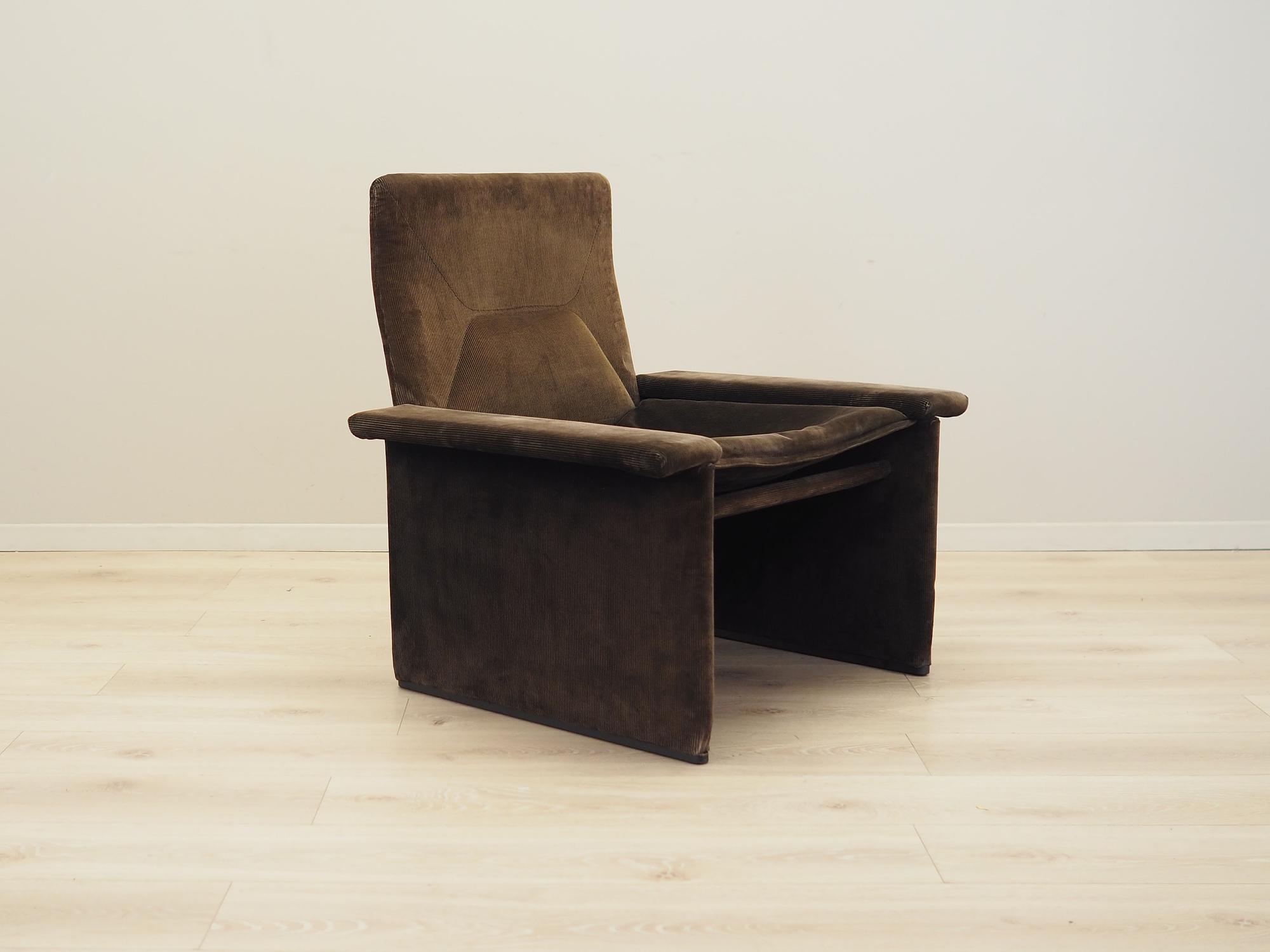 Armchair Cord Brown 1970s 8