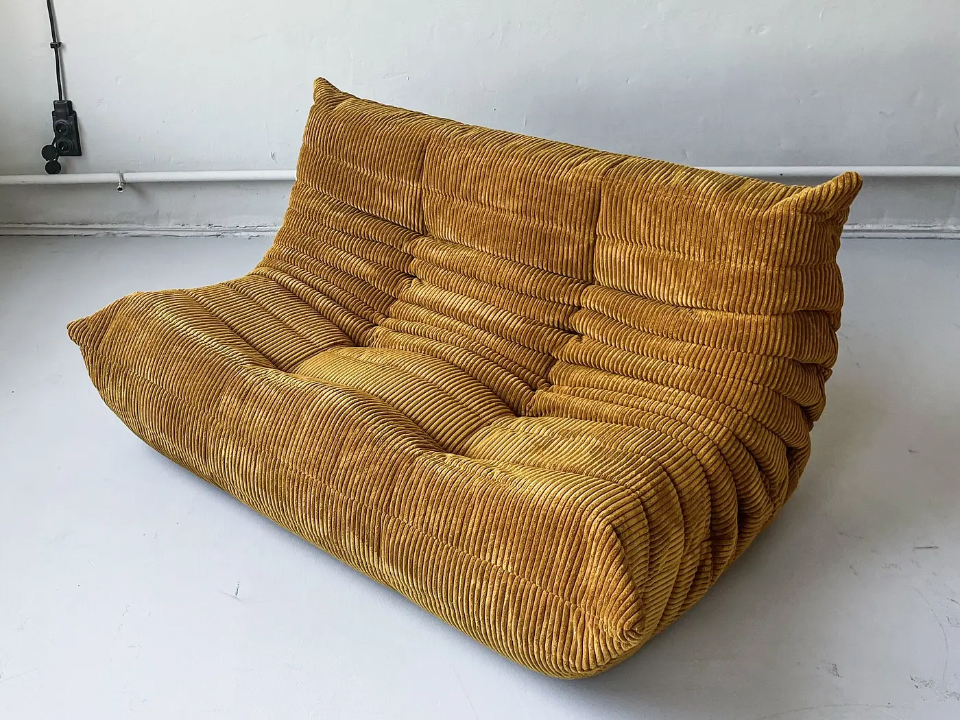Togo Corner Sofa, Armchair & 2-Seater Cord Sand Brown 0