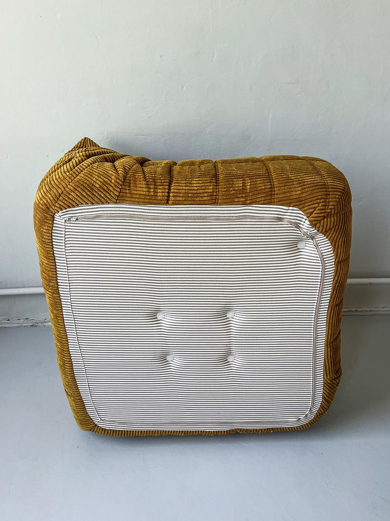 Togo Ecksofa, Sessel & 2-Sitzer Cord Sandbraun 4
