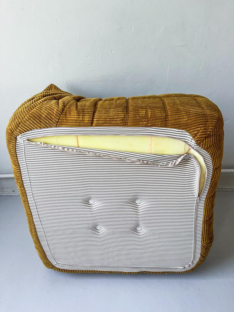 Togo Ecksofa, Sessel & 2-Sitzer Cord Sandbraun 5