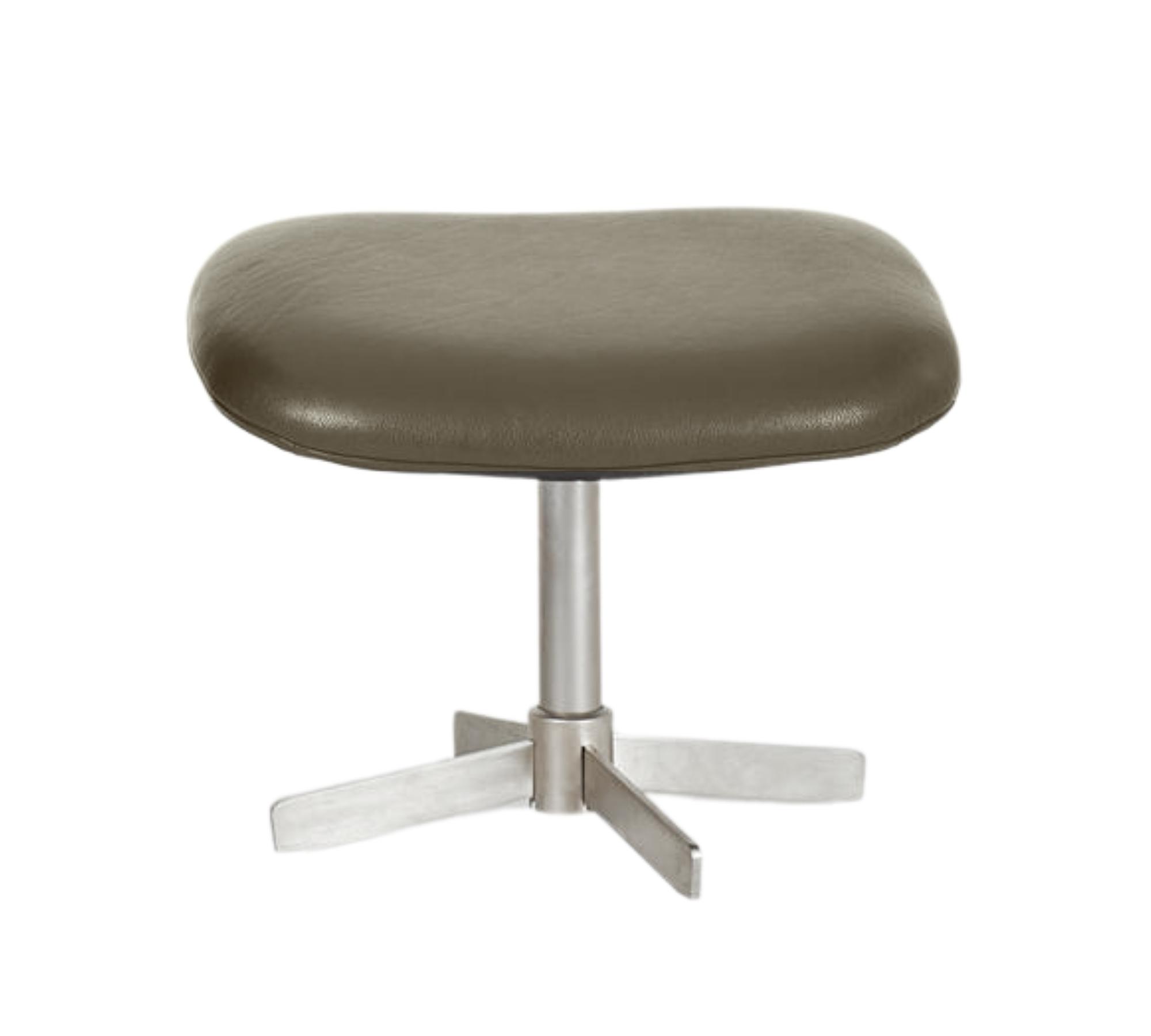 Athena Footstool Estoril-Leather 0959 Gray-Brown 0
