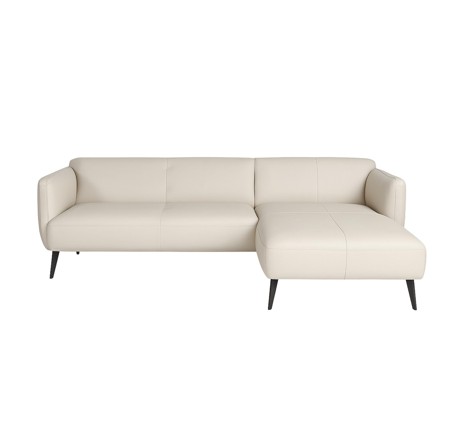 Modena Ledersofa Récamiere Salto-Leder 0967 Hellgrau 0