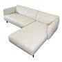 Modena leather sofa chaise longue Salto leather 0967 light grey 2