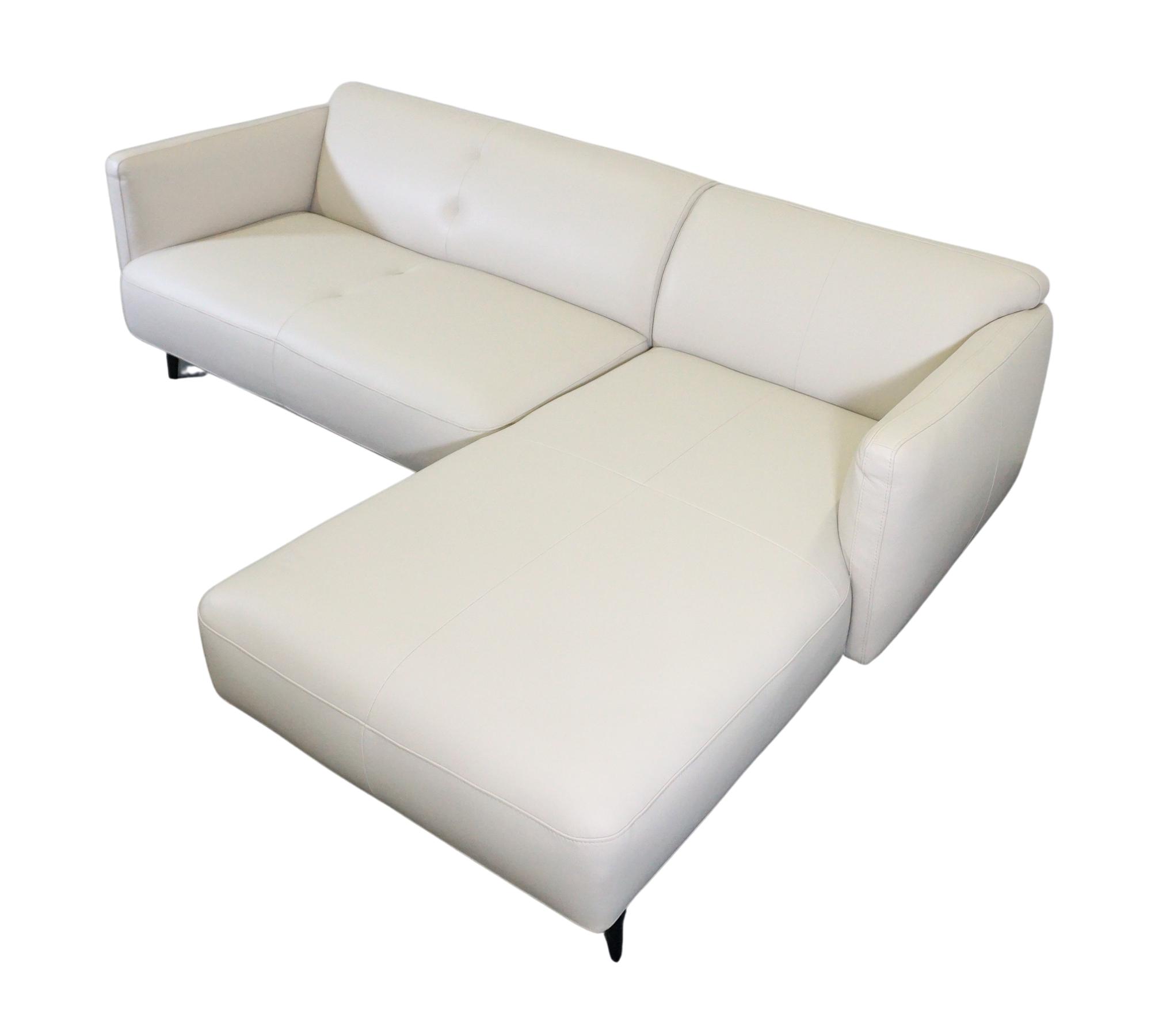 Modena Ledersofa Récamiere Salto-Leder 0967 Hellgrau 2
