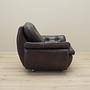 Poltrona con rotelle in pelle marrone anni '70 7