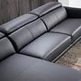 Sofa Chaise Lounge Left Leather Black 6