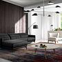 Sofa Chaise Lounge Left Leather Black 2
