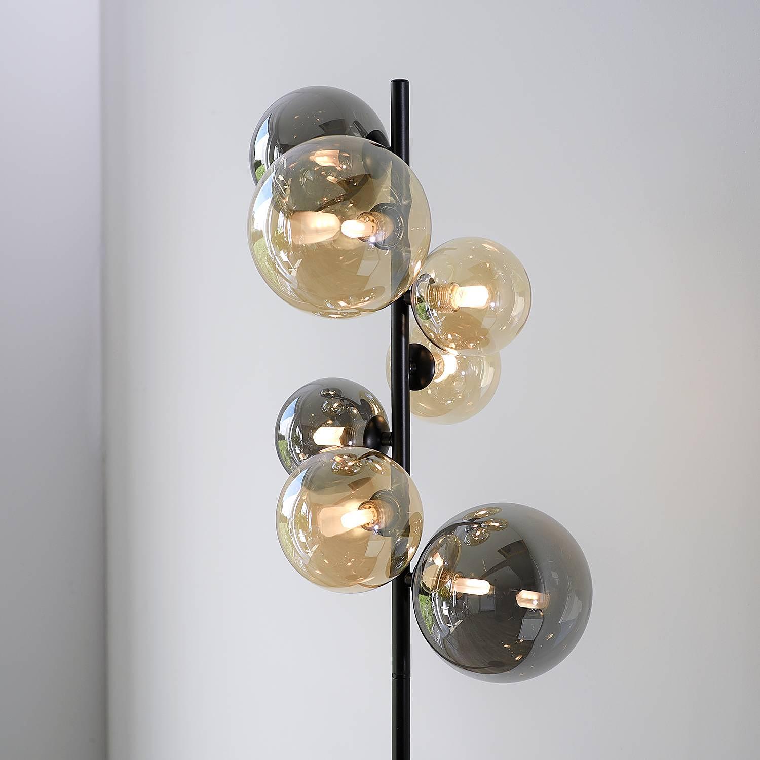 Popsicle LED-Stehleuchte Rauchglas Eisen 7-flammig 2