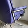 Office chair with armrests Leather Blue 1