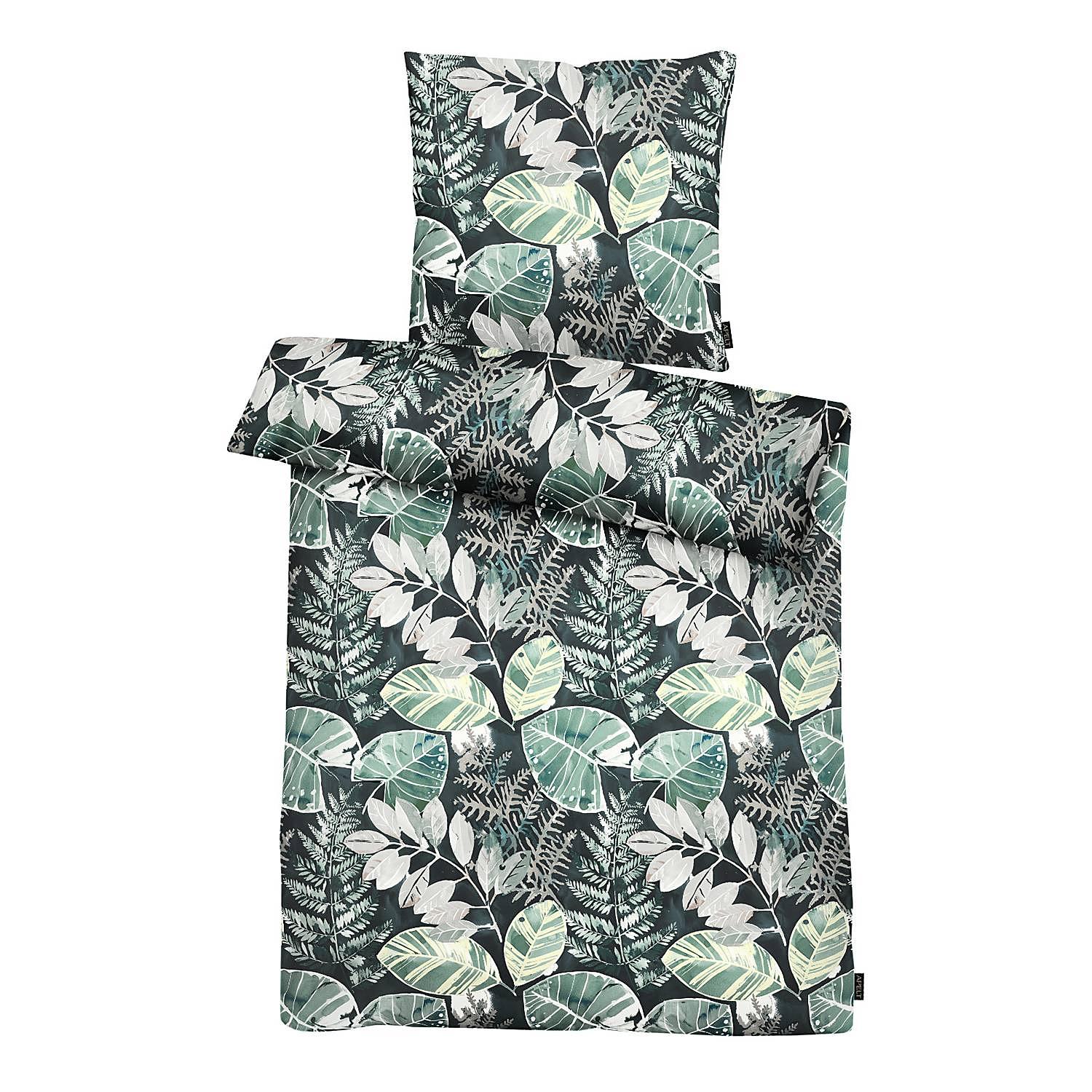 Mako-Satin-Bedding Eden Green 135x200 + Pillow 80x80 0