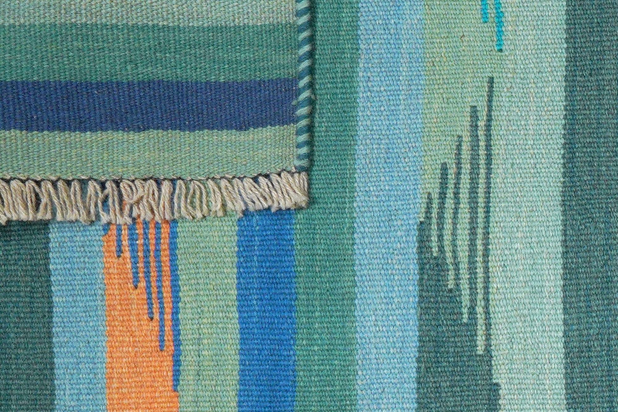 Kilim Gashgai Teppich Wolle Blau 4