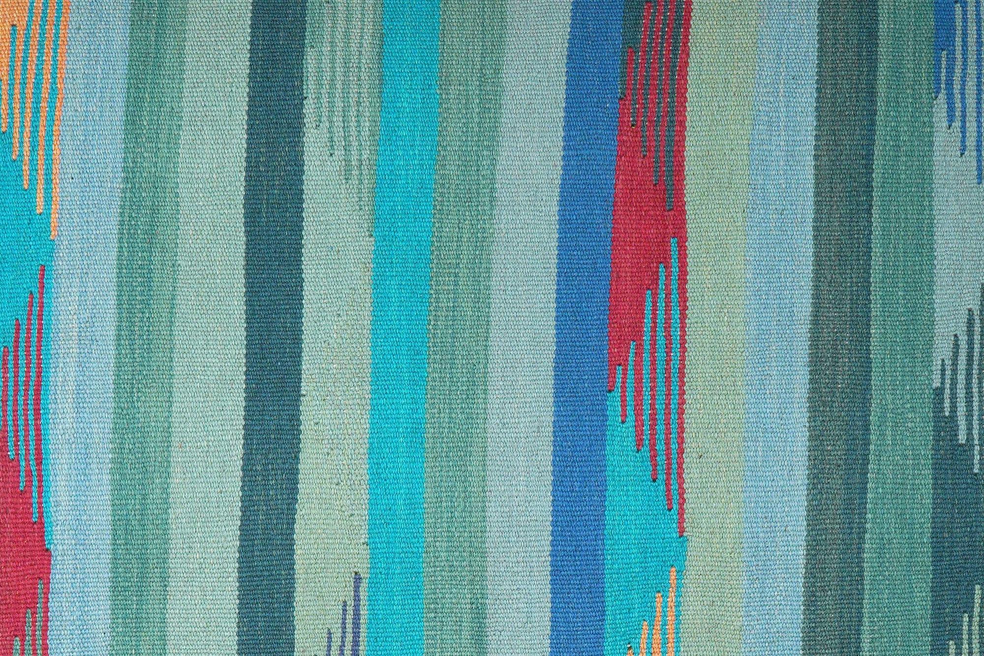Kilim Gashgai Teppich Wolle Blau 3
