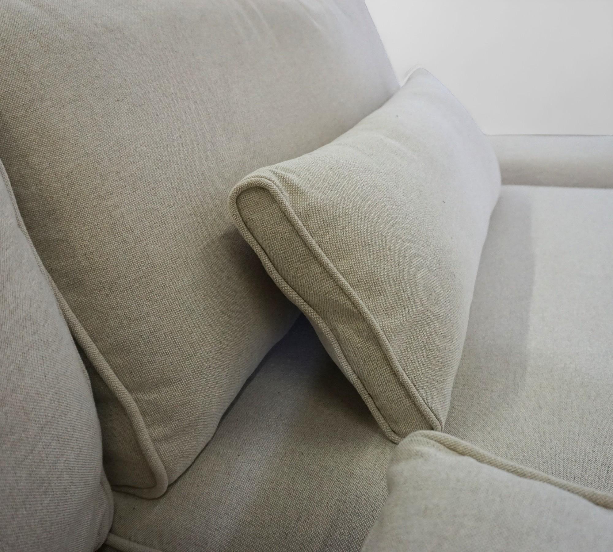 Trent Ecksofa Baumwolle-Leinenstoff Creme 5