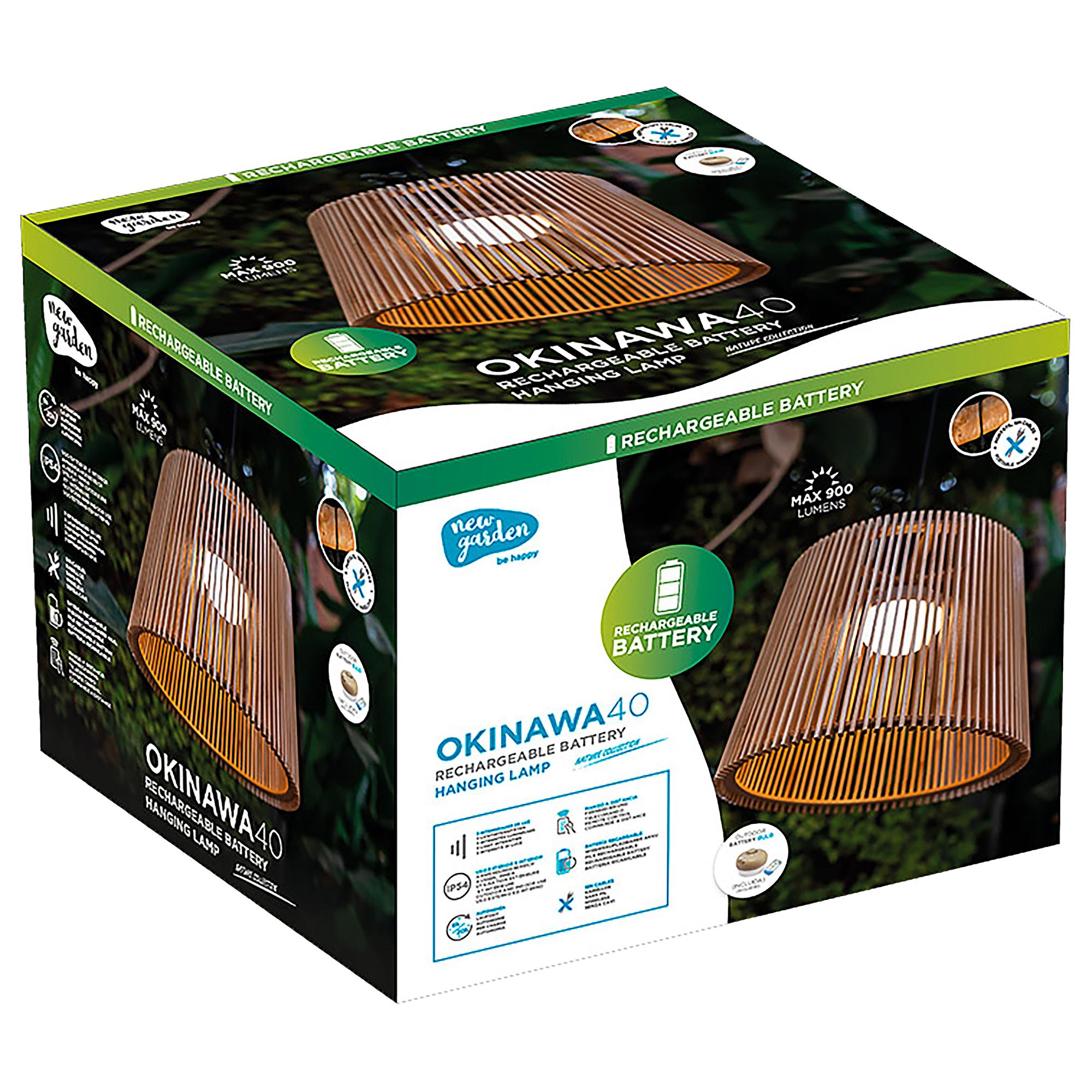 Outdoor pendant lamp Okinawa Brown Bamboo 39 x 28 x 39 cm 4