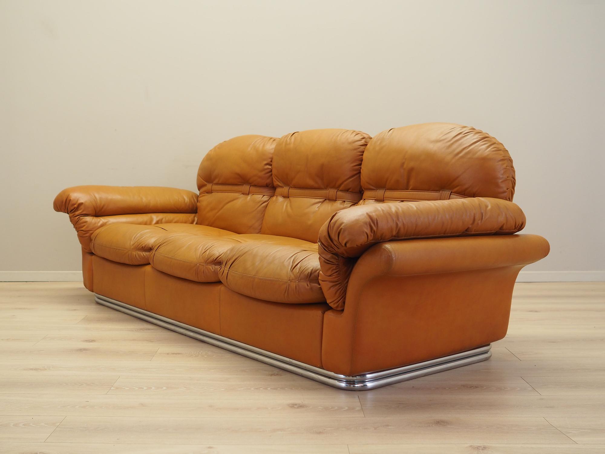 Sofa Leather Brown 1960s 2