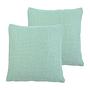 2x Dallas Pillowcase Synthetic Fiber Mint Green 40 x 40 cm 0
