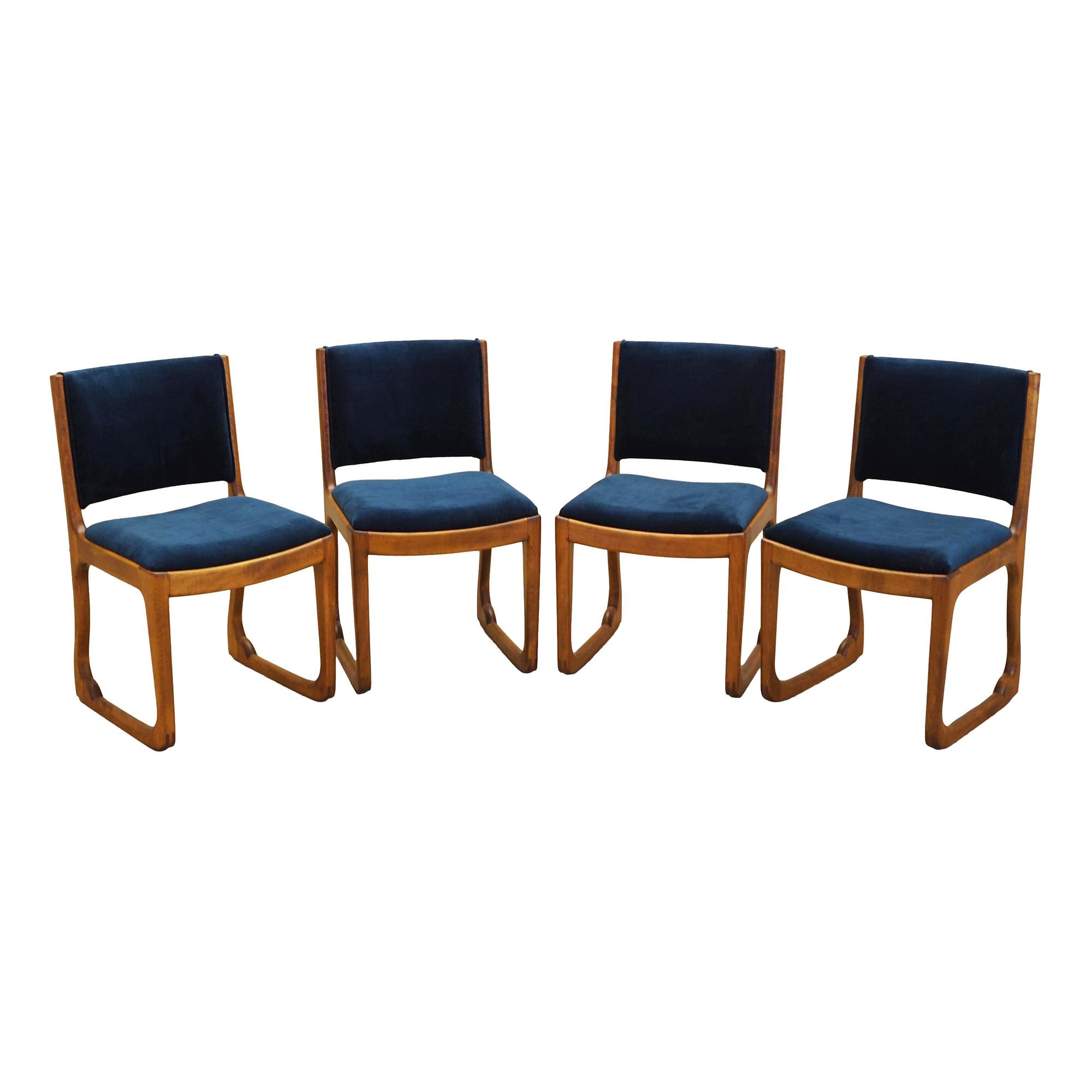 4x Dining chair Beech wood 1950s 0