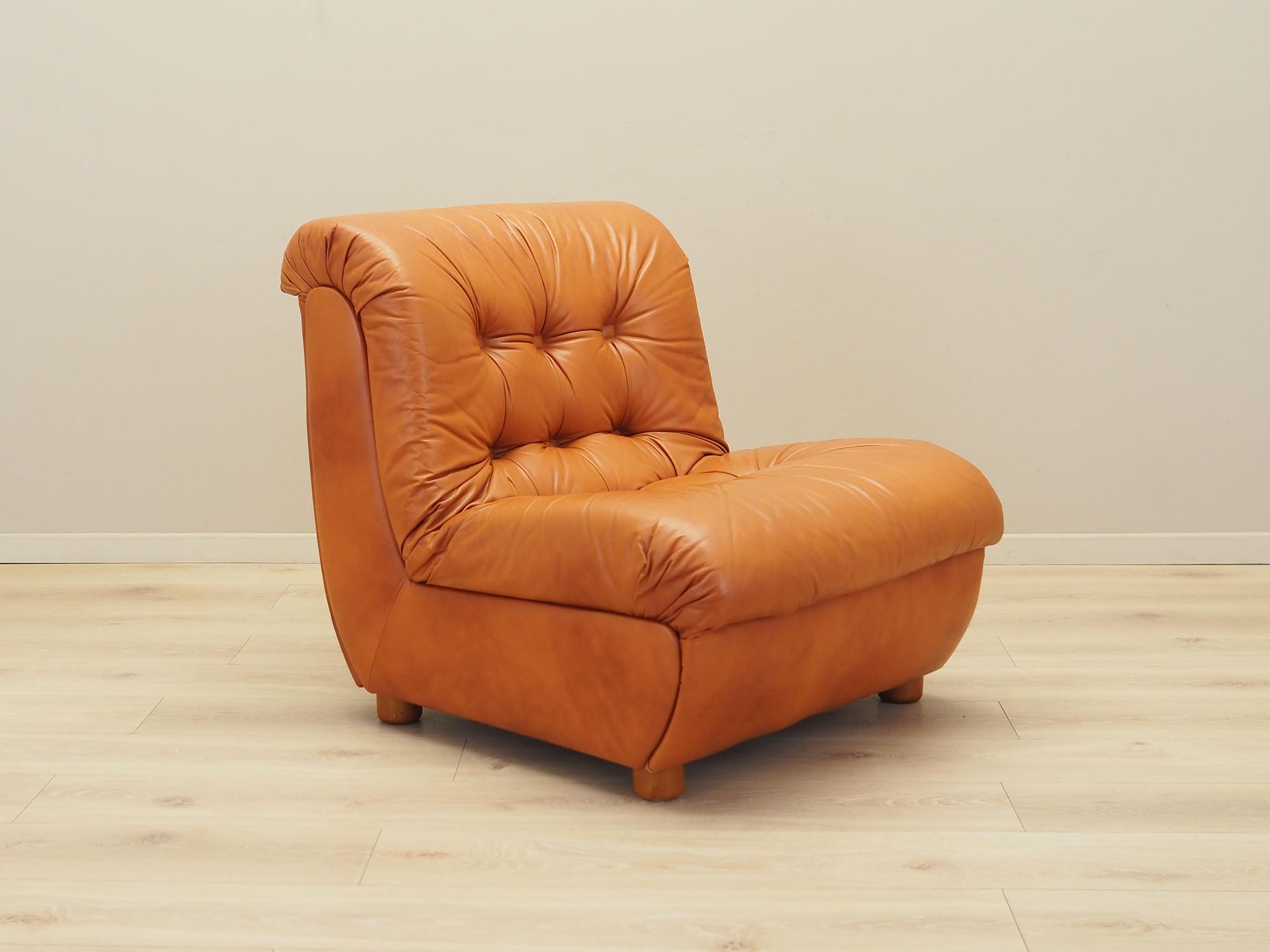 Sessel Leder Braun 1970er Jahre 8