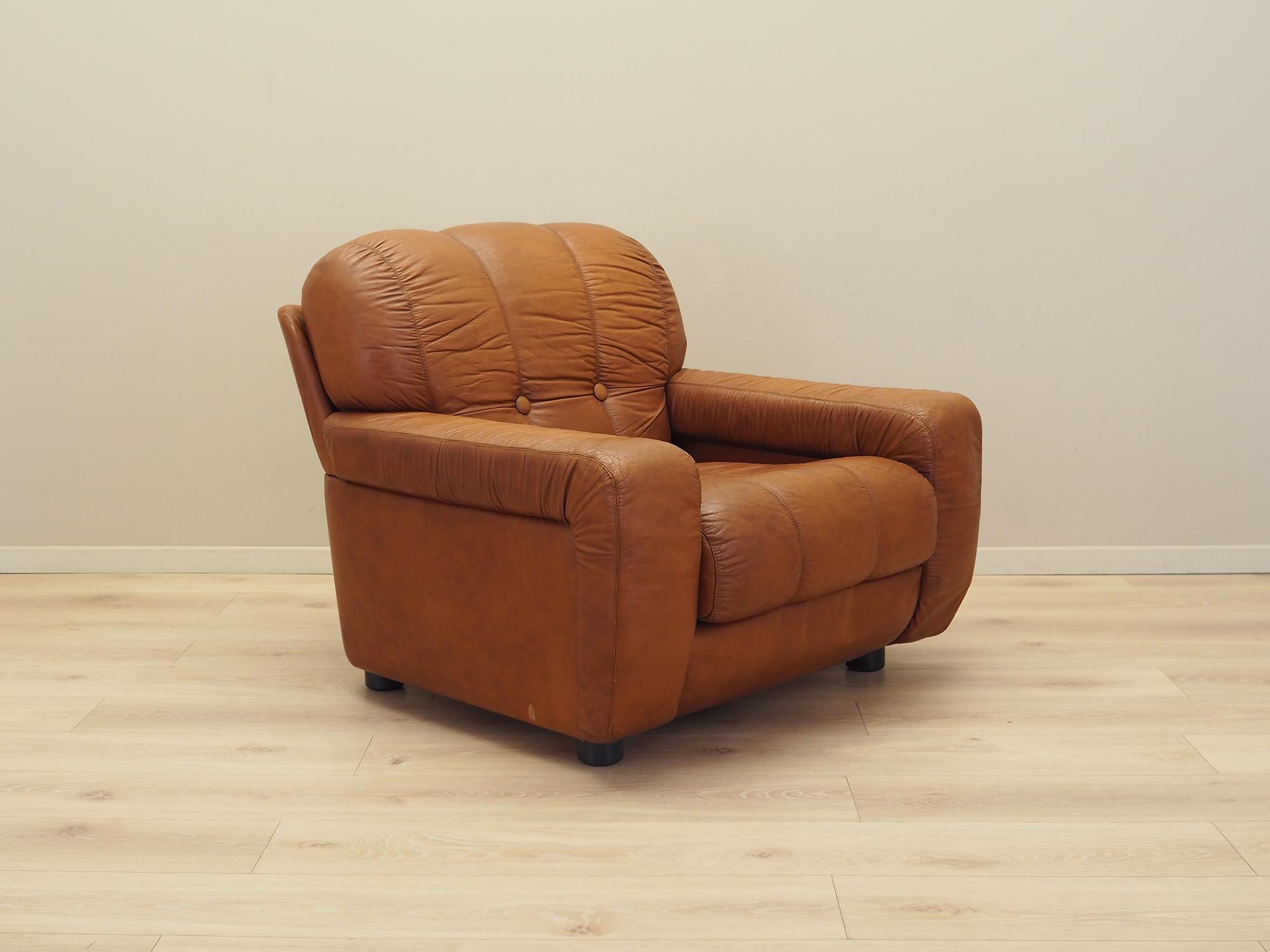 Sessel Leder Braun 1970er Jahre 8