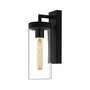 Wall lamp 1-bulb Glass Metal Black 1