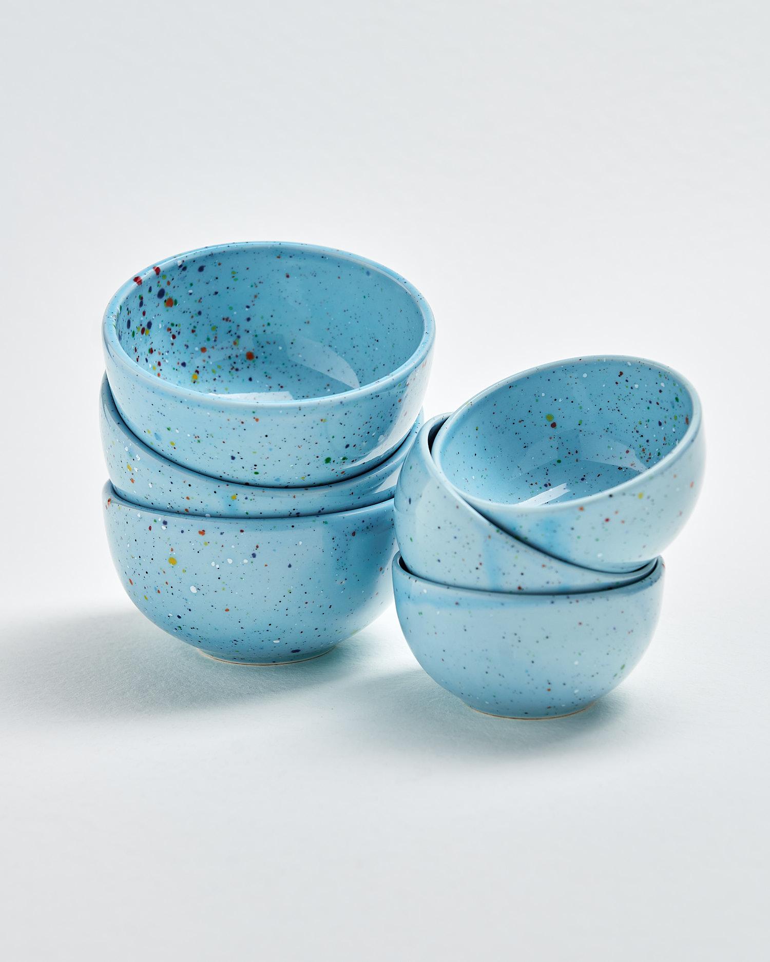 2x Party Mini Mini Bowl Ceramic Blue 0