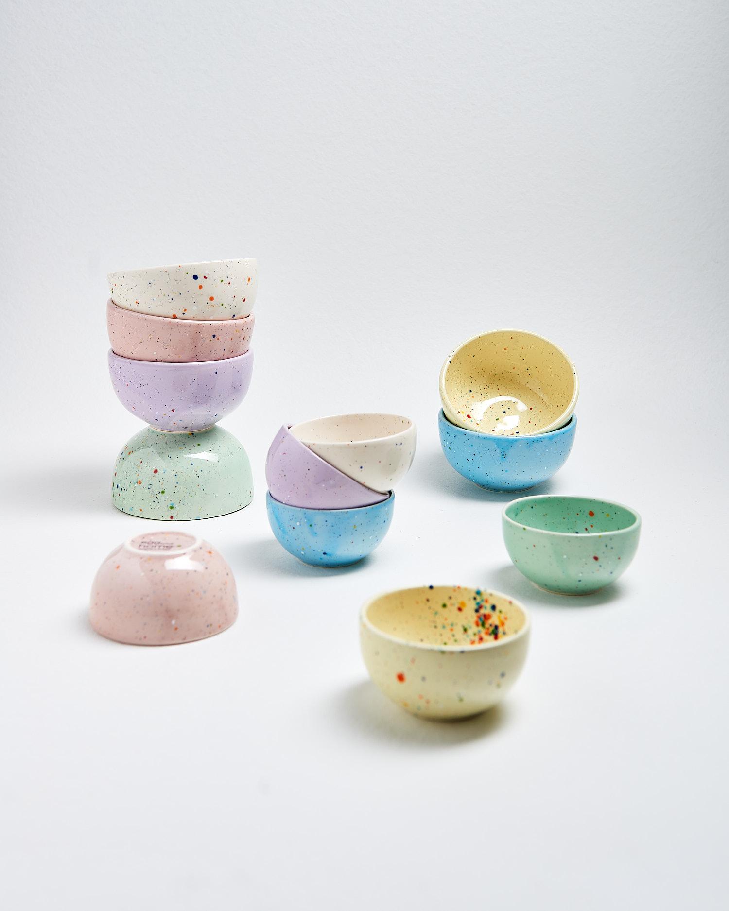 2x Party Mini Mini Bowl Ceramic Blue 3