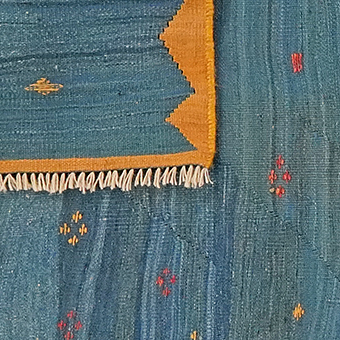 Kilim Gashgai Teppich Blau 4