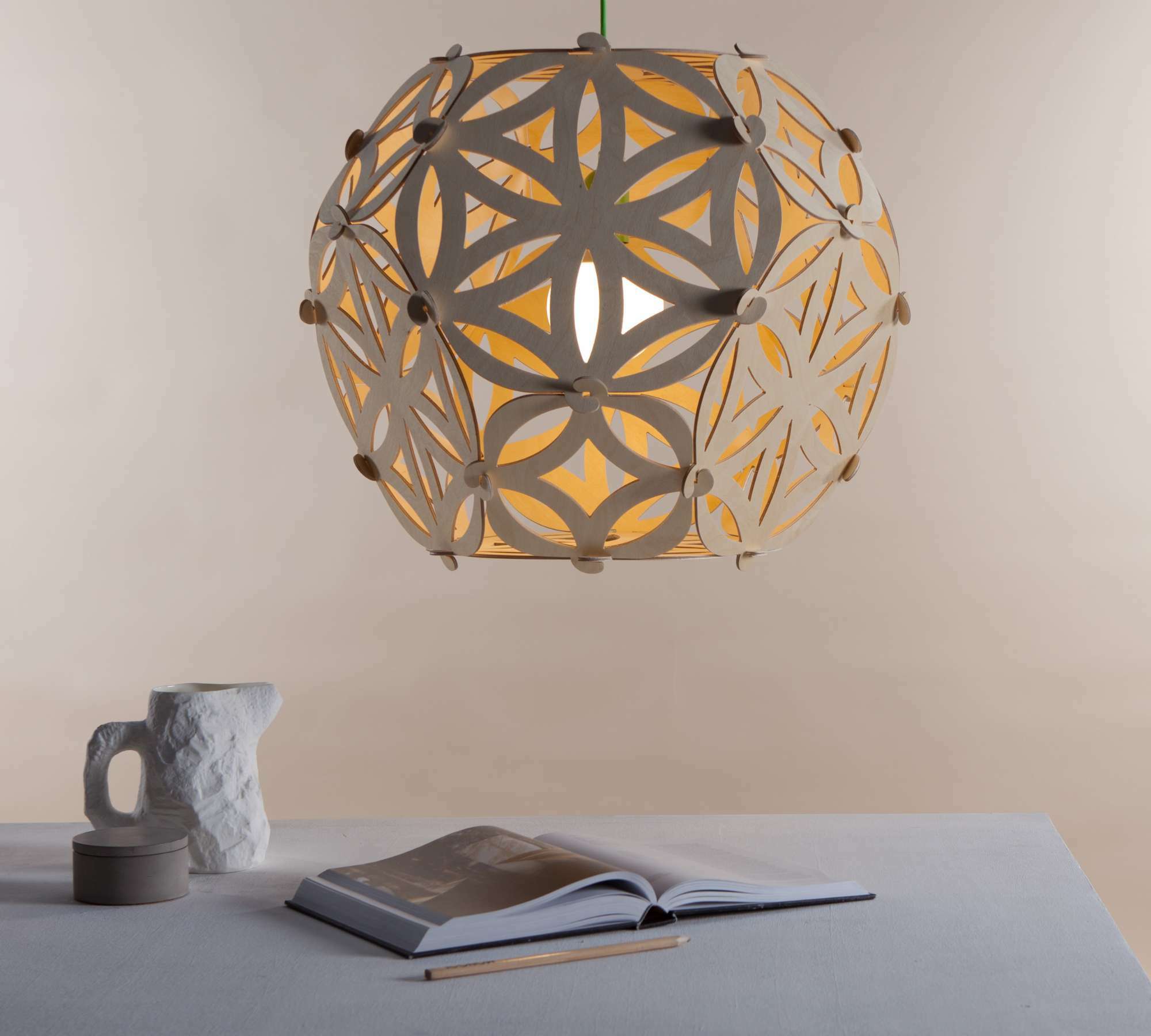 SOLAR Pendant Lamp Wood Natural 0