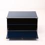 Lowboard 1x1 mit Rollen Stahlblau 1
