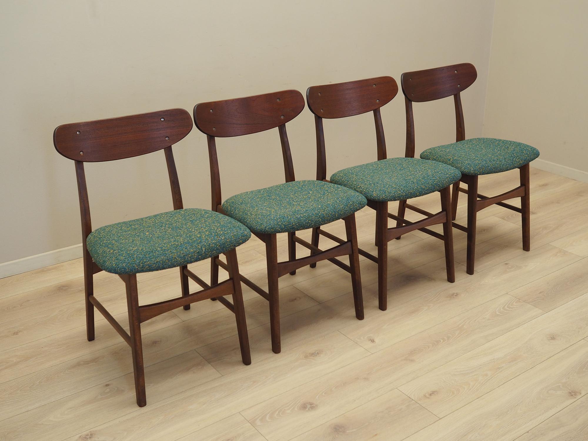 4x Sedia da pranzo in legno di teak anni '70 4