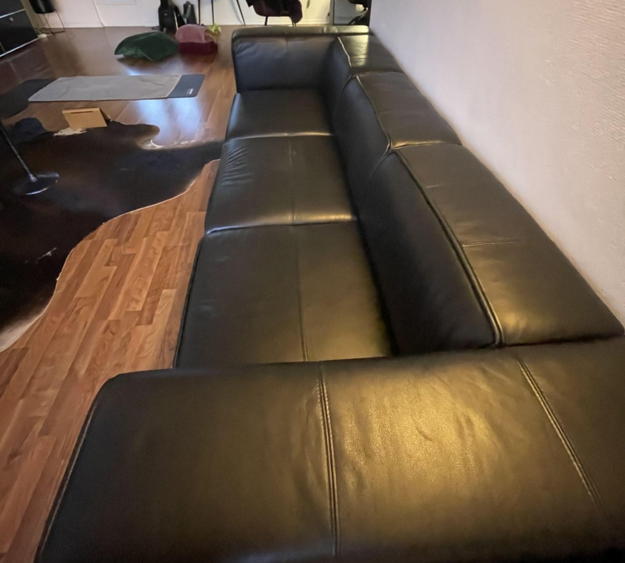 Carmo Sofa 3-Seater Leather Black 4