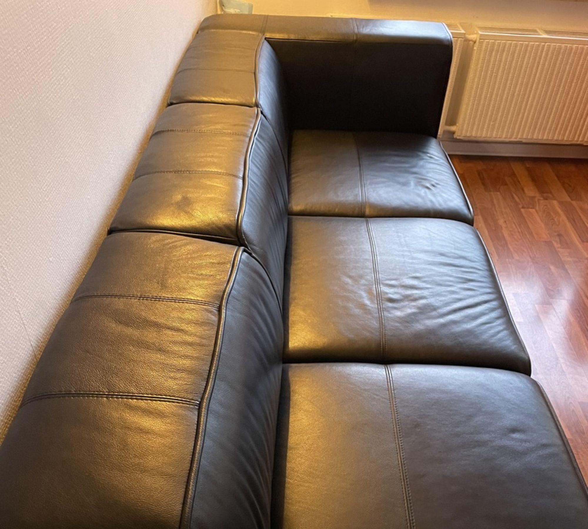 Carmo Sofa 3-Seater Leather Black 6