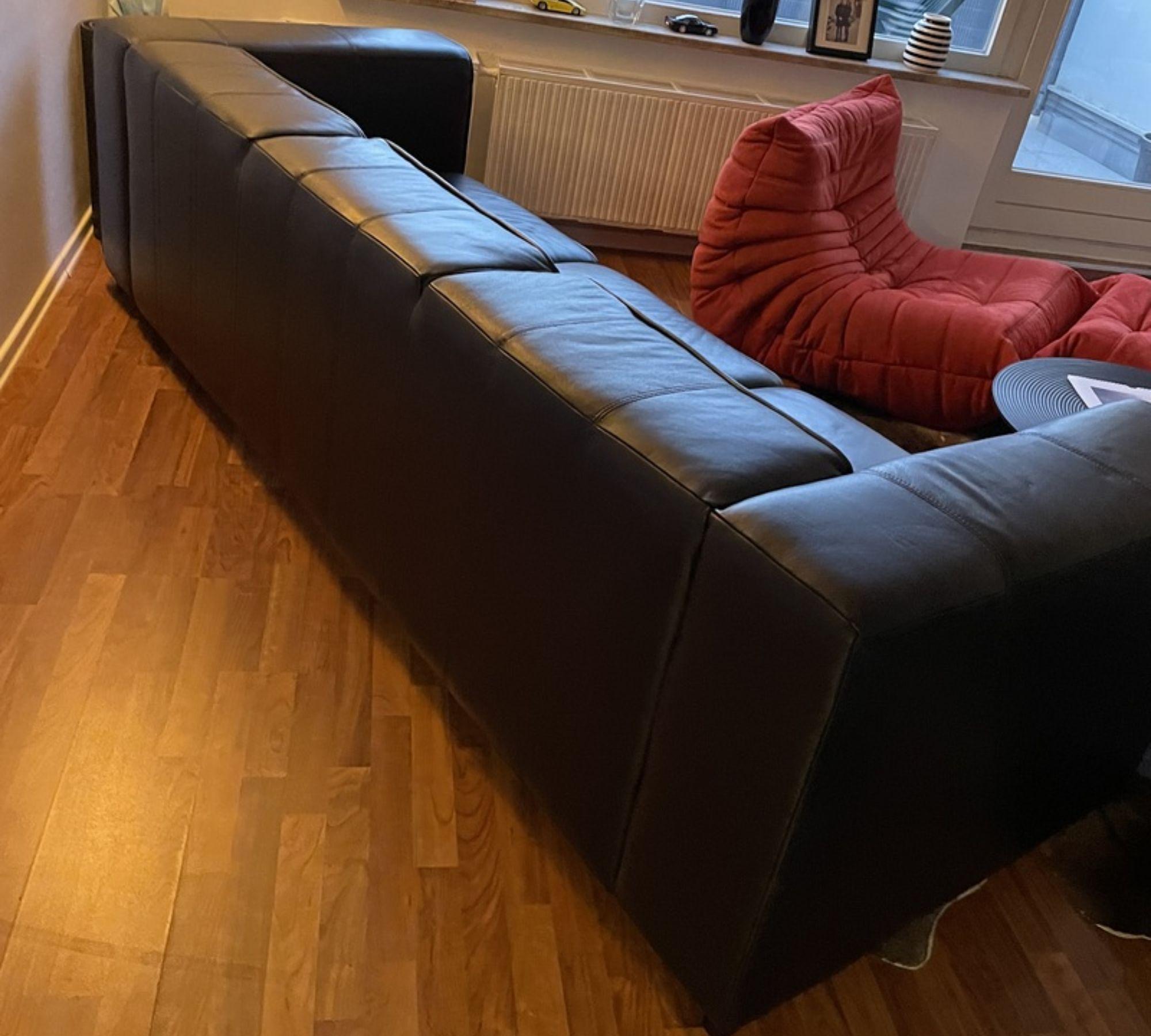 Carmo Sofa 3-Sitzer Leder Schwarz 3