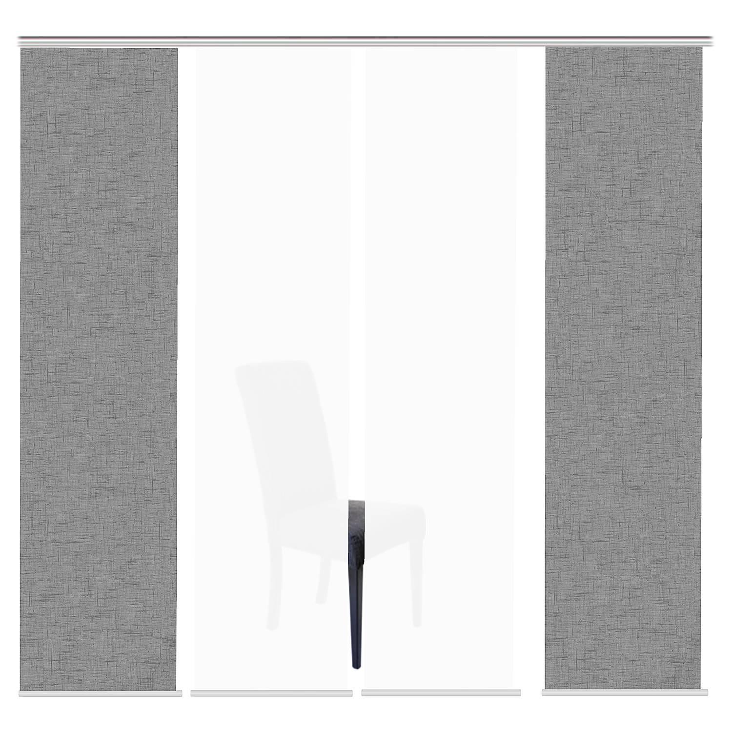 Schiebevorhang Pive Webstoff Grau 60 x 245 cm 4er Set 3