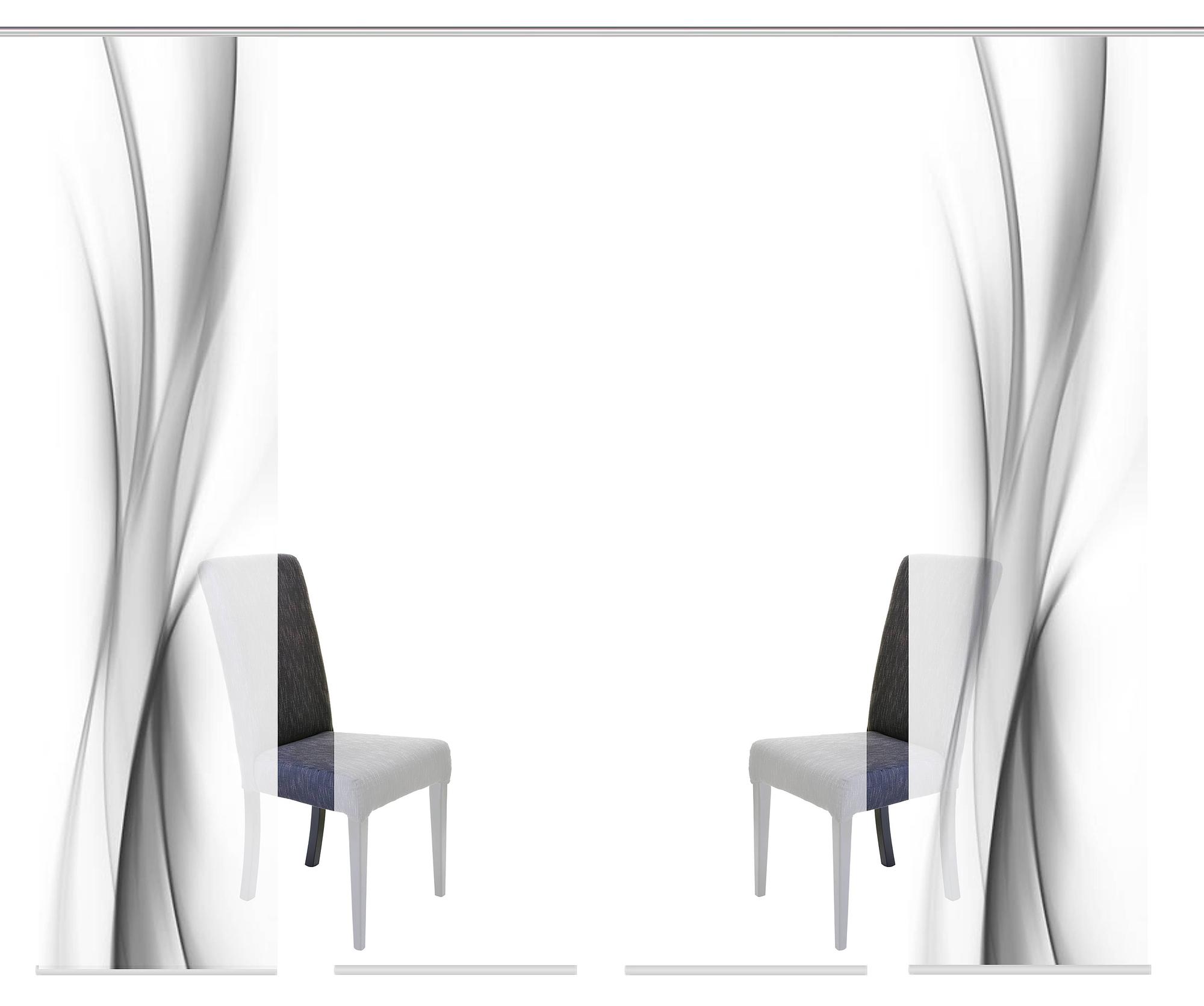 Schiebevorhang Ufa Polyester 60 x 245 cm Grau 4er Set 0