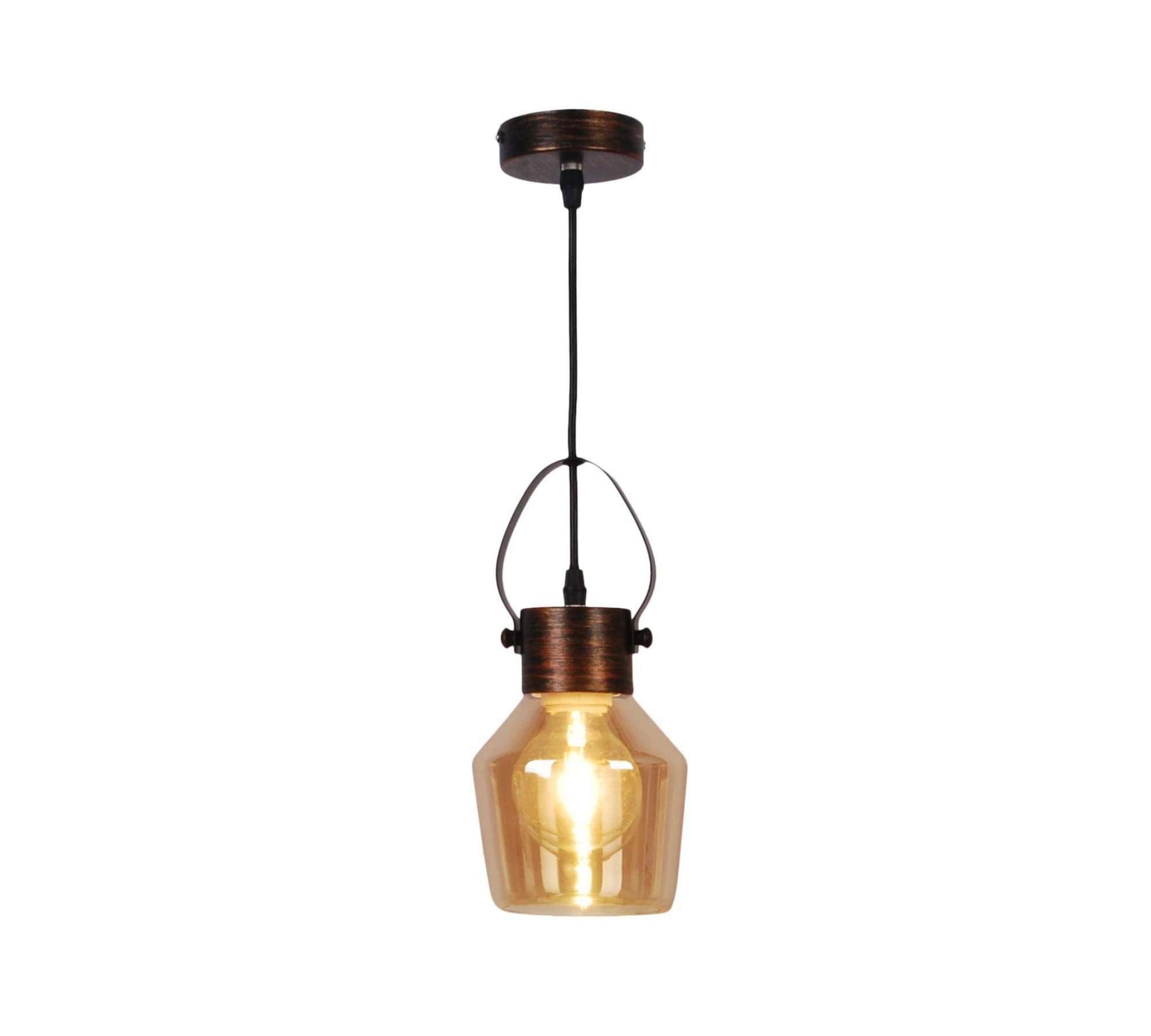 Pendant lamp Alex Glass / Steel 1-bulb 1