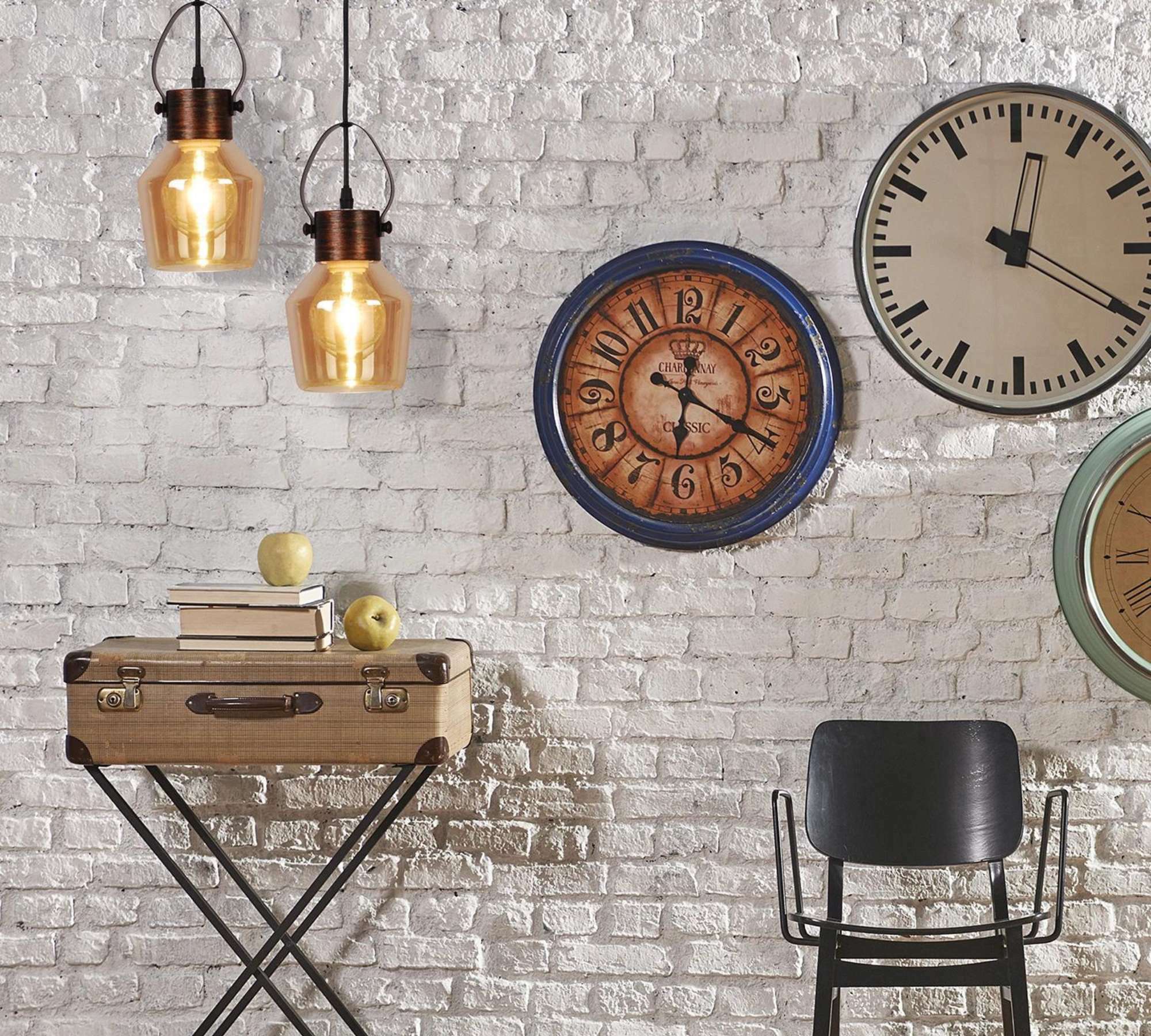 Pendant lamp Alex Glass / Steel 1-bulb 4