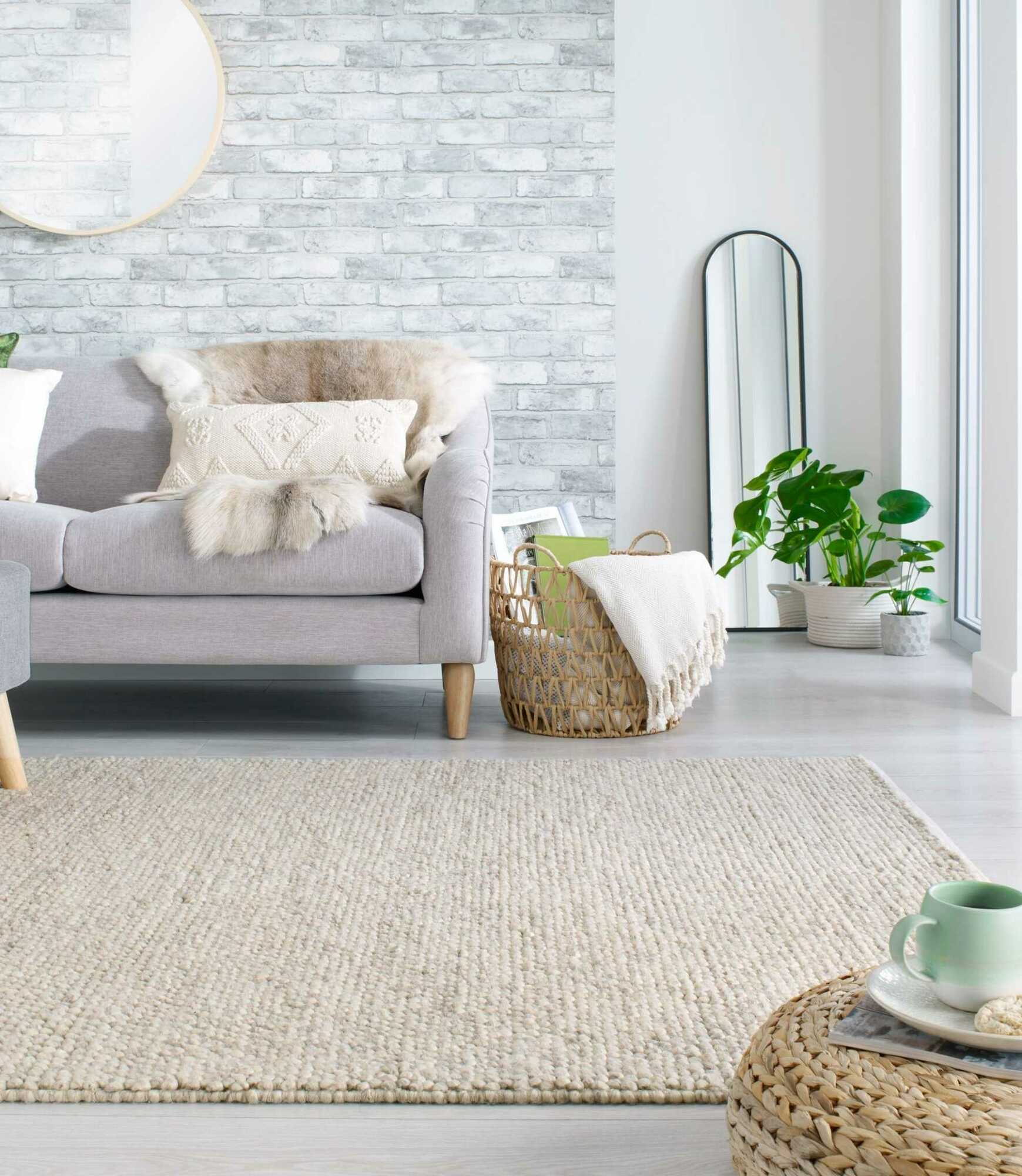 Wool blend rug Minerals Light grey 80 x 150 cm 4