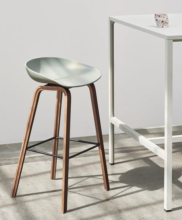 AAS32 Bar stool Walnut Pastel Green 3