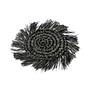 Fringe Raffia Coaster Black 8