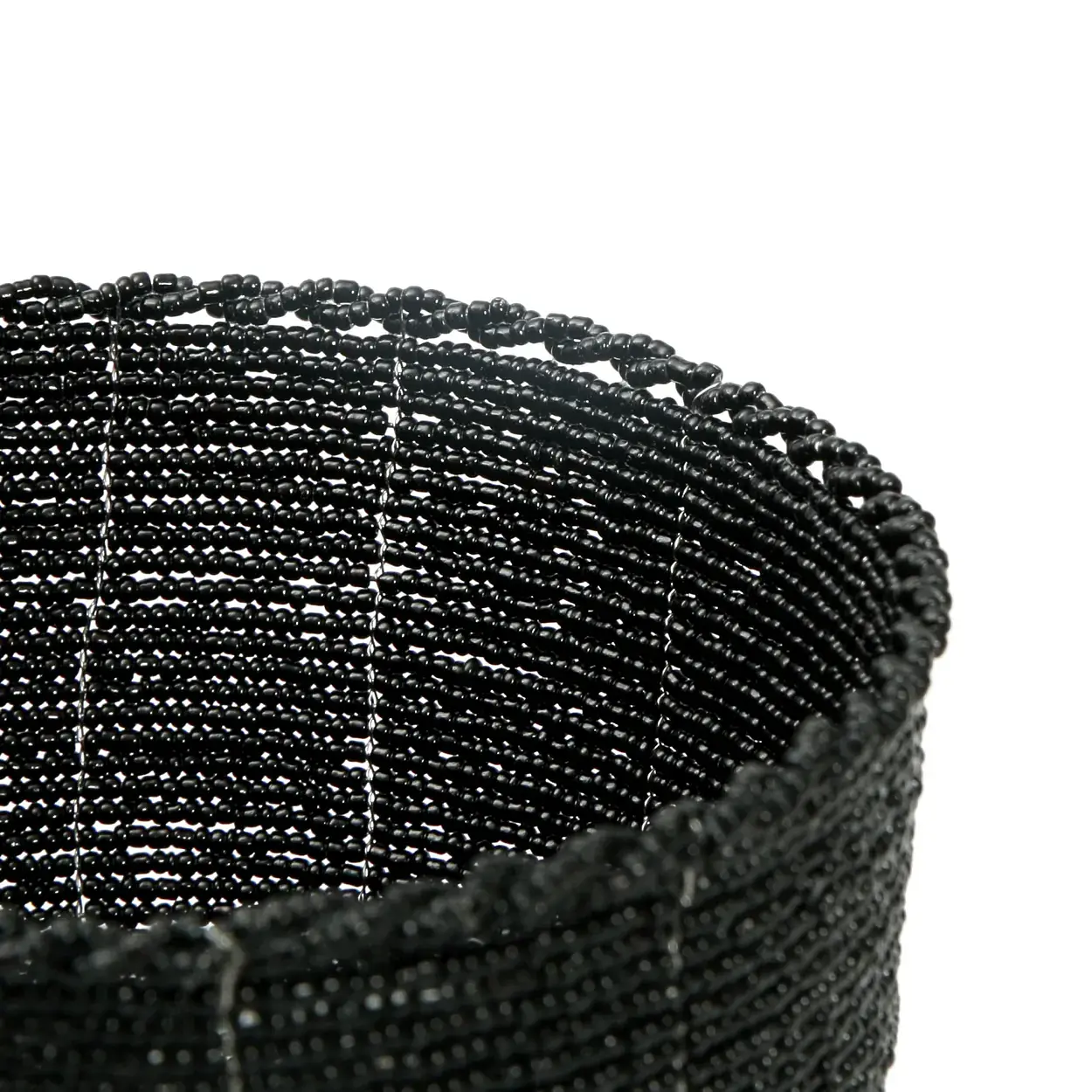 Beaded Candy Dish Black 3