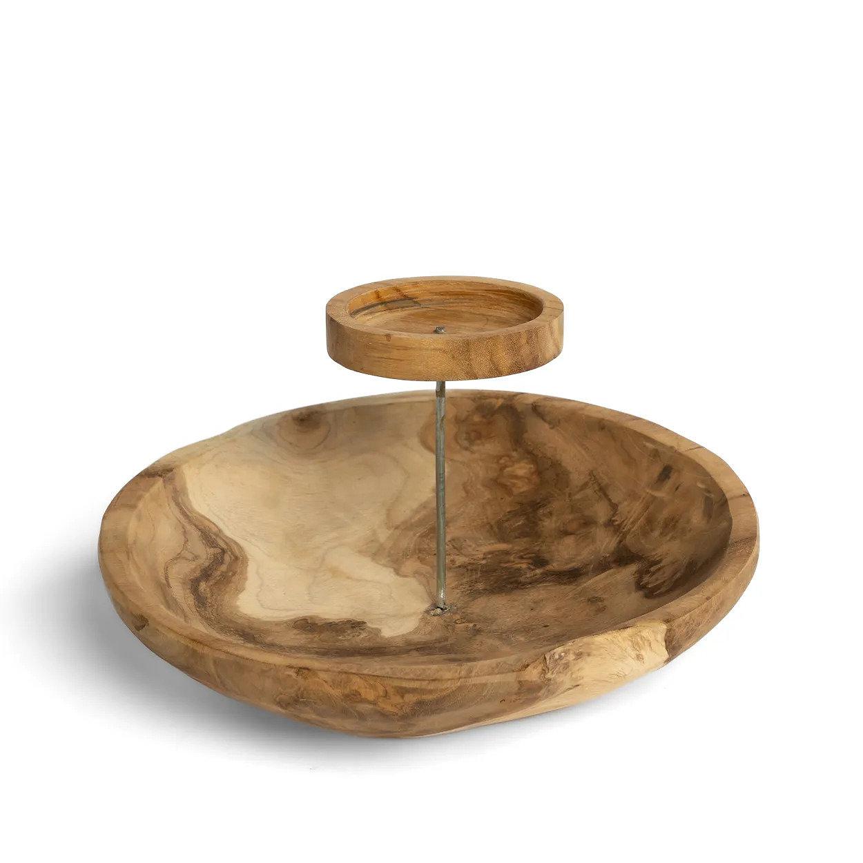 Plate Candle holder Wood 2
