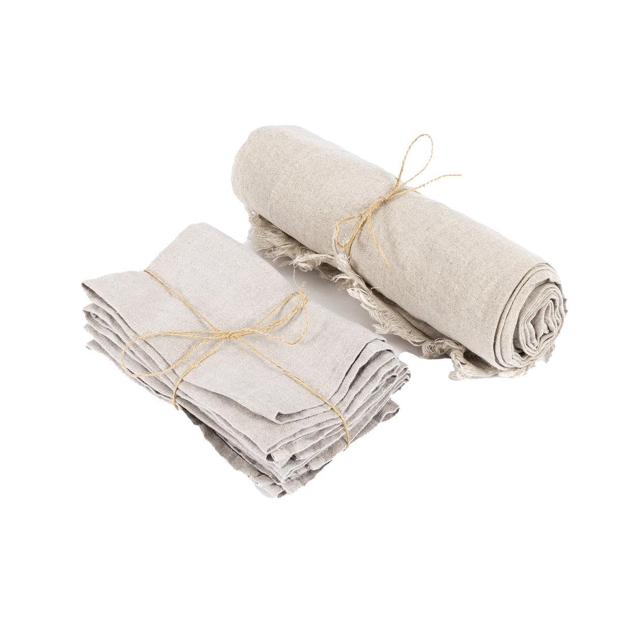 Tablecloth linen beige 150x150cm 5
